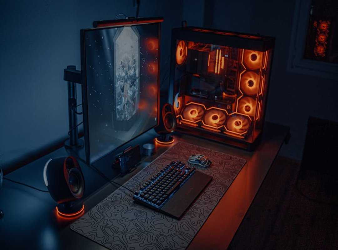 gaming desk setup
